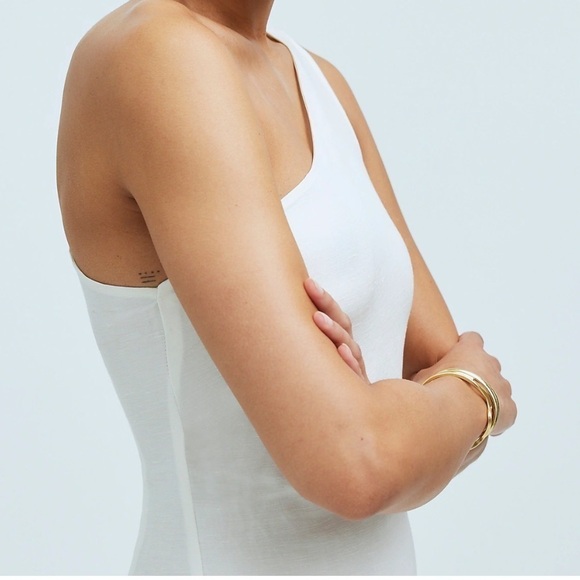 Madewell One-Shoulder Midi Dress in Lighthouse white size 2 NWT NQ624 - Picture 5 of 12